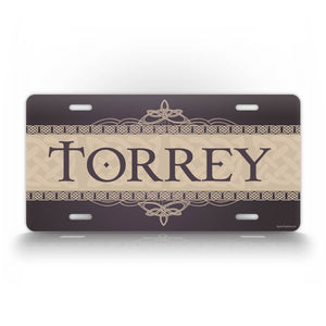 Custom Text Grey Celtic Style License Plate 
