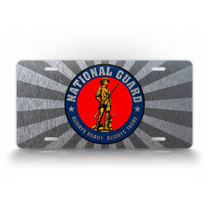 National Guard Silver License Plate 