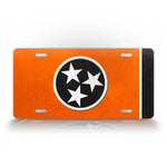 Orange Tennessee Tri Star Flag License Plate Vols Auto Tag