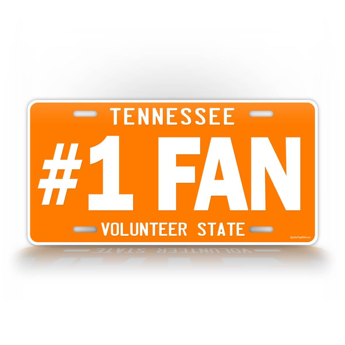 Orange Tennessee Collage Football #1 Fan License Plate 
