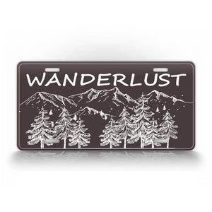 Wanderlust License Plate Adventurist Auto Tag