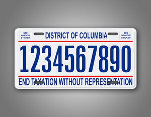 Custom Novelty District Of Columbia Personalized Auto Tag 