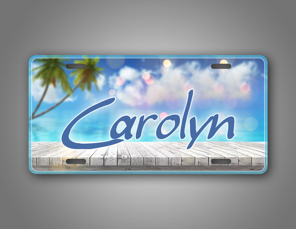 Any Name License Plate Beach Auto Tag 