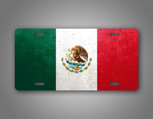 Flag Of Mexico Weathered Metal License Plate
