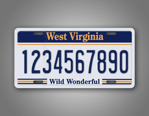 Any Text Novelty West Virginia License Plate 