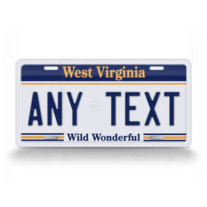 Custom West Virginia Any Text License Plate  