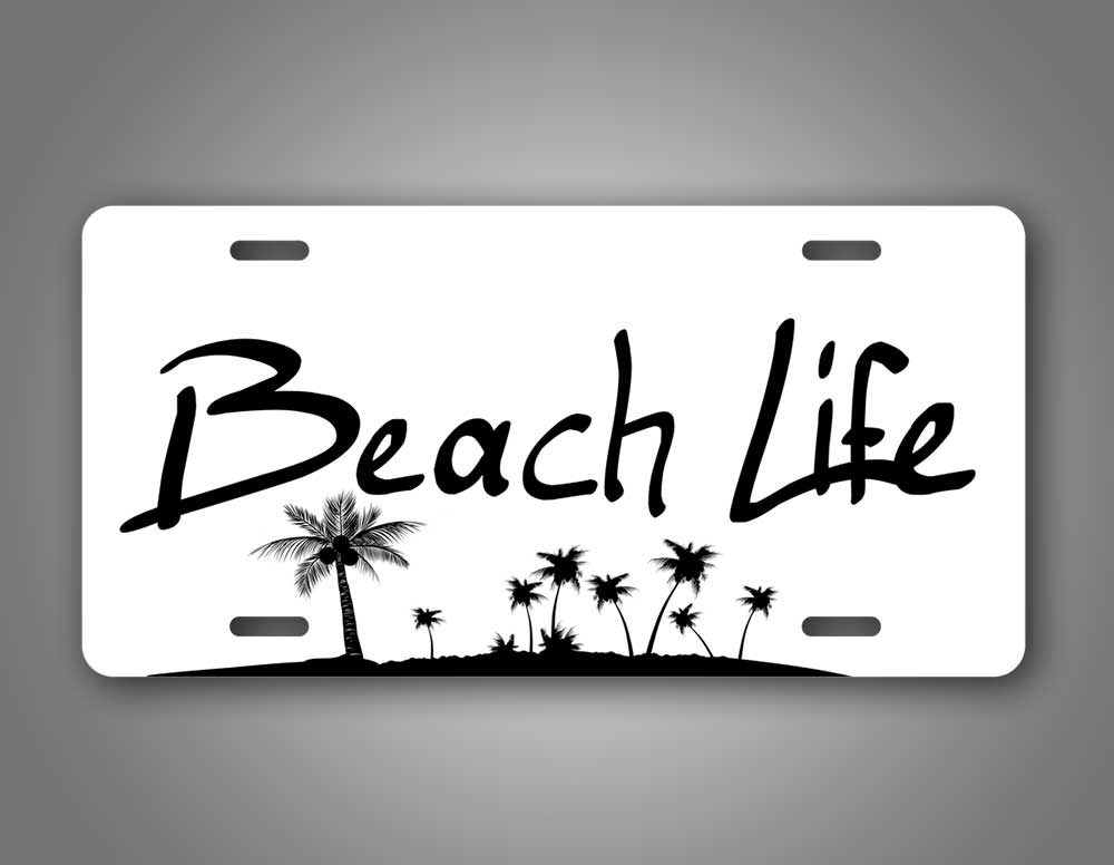 Beach Life Auto Tag Plate