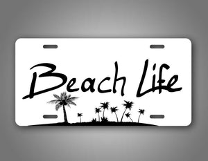 Beach Life Auto Tag Plate