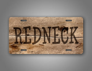 Redneck License Plate With Rustic Style Wood Background 