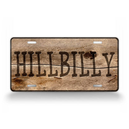 Rustic Style Wooden Hillbilly License Plate 