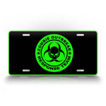 Neon Green Zombie Outbreak Response Team License Plate 