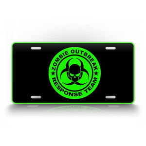 Neon Green Zombie Outbreak Response Team License Plate 